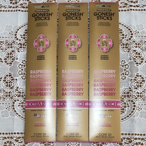 新品◆お香◆GONESH・ガーネッシュ☆RASPBERRY◆ラズベリー◆3箱セット