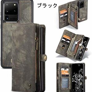 Galaxy S20 レザーケース ギャラクシー s20 ケース 6.2インチ SC-51A SCG01 手帳型 お財布付き 取り外す可能 カード収納 ブラックの画像7