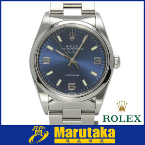送料無料 ロレックス 14000M エアキング ブルー 369 P番 2000年 ギャランティ付 ROLEX 3列 ステンレス メンズ 腕時計 逸品質屋