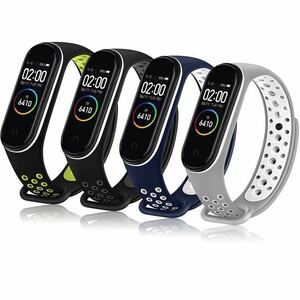 Xiaomi Mi Band 4 バンド/Mi Band 3 バンド 交換ベルト 通気性 柔らかい シリコン 交換用　4本セット　新商品　大人気セール