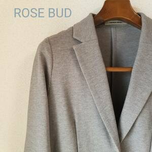 ROSE BUD ローズバッド チェスターコート ジャケット ロング丈 ベーシック 定番 着回し カジュアル 上品 無地 グレー フリーサイズ m413