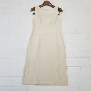 kumikyoku Kumikyoku no sleeve One-piece knees height skirt ivory beige group lady's size 2 wool . on goods J18