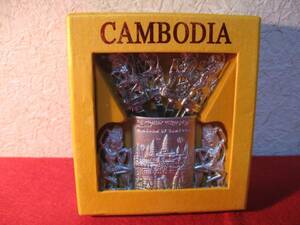 新品 カンボジア製 アジアン雑貨 デザートスプーンセット 6本 アンコールワットタイプ シルバー 銀