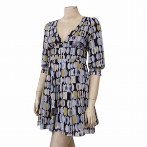 d as good as new *Cynthia Rowley* Cynthia Rowley * stylish retro pattern!. origin beautiful *7 minute sleeve * soft One-piece *2 number (M*38 number corresponding )