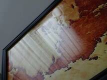 アートフレーム§写真ポスター額付(選択可)A4§世界地図の柄・ワールドマップ柄・茶_画像2