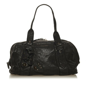 Miu Miu Black Leather Handbag Women's MIUMIU Used, fruit, Mew Mew, Bag, bag