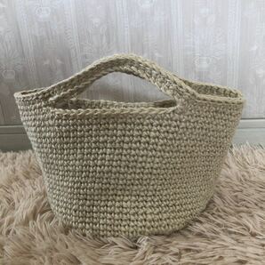 シンプル麻紐バッグ 麻ひもバッグ ハンドメイド 内布付き