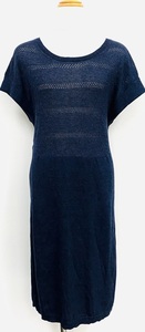  as good as new almost unused ultimate beautiful goods ARCHI Arky short sleeves One-piece knitted One-piece dress navy navy blue silk silk deformation lovely dressing up sizeS