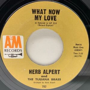 USオリジナル 7インチ HERB ALPERT & Tijuana Brass What Now My Love / Spanish Flea ('66 A&M) ハーブ・アルパート 45RPM.