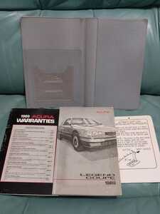 激レア 1989年モデル アキュラ ACURA レジェンド 2ドア クーペ KA3 2ドアハードトップ オーナーズマニュアル セット ケース付 