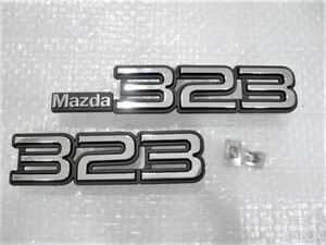 * rare 323 Mazda Mazda323 Logo Familia 323? BD series? front & rear emblem new goods 2 point old car 