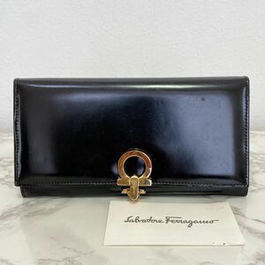 人気　Ferragamo フェラガモ 長財布 レザー ブラック