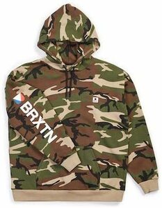 Brixton Stowell Fleece Pullover Hoodie Camo S パーカー