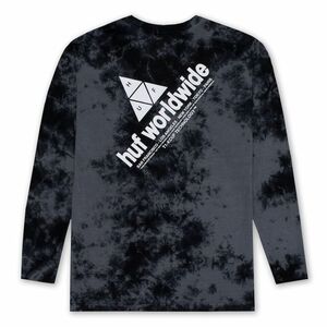 HUF Peak Logo Crystal Wash L/S T-Shirt Black S Tシャツ