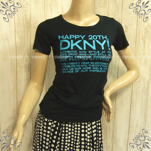  beautiful goods DKNY*dana* Cara n* size S(9 number corresponding ) print puff sleeve tops black color standard practical use piling put on middle height cut and sewn beautiful Silhouette 