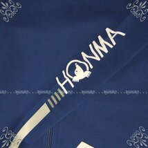 送料無料 新品 HONMA★本間ゴルフ★サイズL BERES AIZU ストレッチ素材 ブルゾン 青色 BLUE ゴルフ 重ね着 ジャケット ロゴプリント 練習_画像4