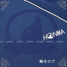 送料無料 新品 HONMA★本間ゴルフ★サイズXL BERES AIZU ストレッチ素材 ブルゾン2 青色 BLUE ゴルフ 重ね着 ジャケット ロゴプリント 練習_画像2