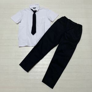 COMME CA ISM コムサイズム 男の子 ジュニア フォーマル シャツ パンツ ネクタイ セットアップ 上下セット 白 黒 式典 サイズ140 美品
