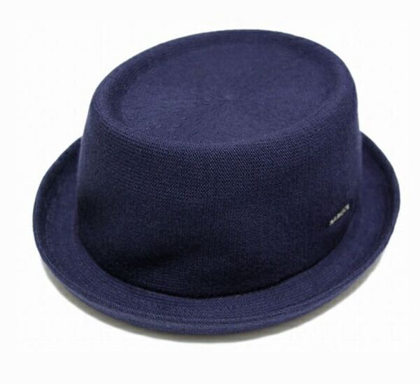 美品 送料込 カンゴール ポークパイハット BAMBOO MOWBRAY KANGOL ダークブルー