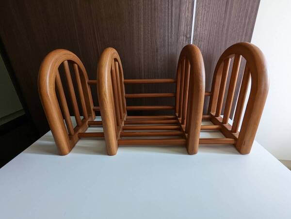 <匿名配送>ブックスタンド 本立て 木製 レトロ 伸縮