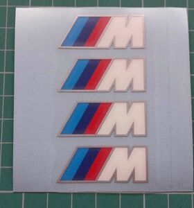 海外　限定品　送料込み BMW M tech Brake Caliper Sticker ディスクブレーキ ステッカー ホワイト/シルバー 4枚セット 38mm　ステッカー