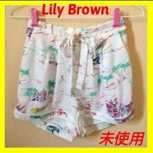 Lily Brown リリーブラウン デザインショートパンツ キュロットホワイト