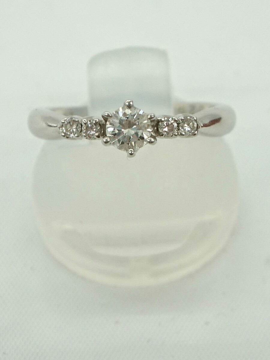 プラチナpt950 リング 幅3.3㎜ ダイヤ0.04ct 8号 4.82 g