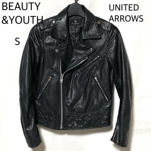 BEAUTY&YOUTH シープレザーライダース S/ビューティアンドユース ユナイテッドアローズ 羊革 ダブル