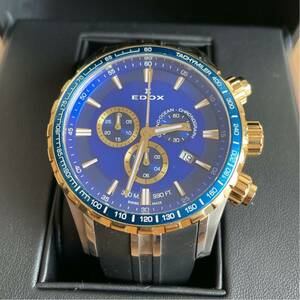 Окончательная цена Edox Edox Grand Ocean Cancer Nograph 10226-3buca-Buin Используется синий циферблат