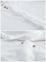 【在庫処理】リネンシャツ 半袖シャツ メンズシャツ 立ち襟 スタンドカラー カジュアルシャツ 夏服 トップス FK-1345 ホワイト 3XL_画像4