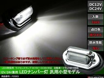 12V/24V兼用 LED ナンバー灯 汎用小型モデル LED3発 ホワイト FZ093_画像1