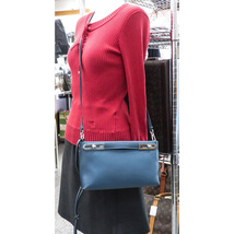 質イコー [ロエベ] LOEWE MISSY SMALL BAG／ミッシー スモール 2WAY ショルダーバッグ 327.12KS28 レザー ブルー 美品_画像3