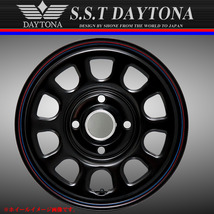 ◆新品 4本価格◆業者様 送料無料◆NO,SH178◆SHONE SST DAYTONA◆デイトナブラック 赤青◆13×4.5J◆4穴 100mm ET+40 無地キャップ付_画像2