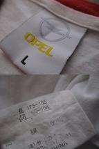 OPEL オペル ビッグロゴ ラグラン 七分袖Tシャツ 白赤 Lサイズ_画像8