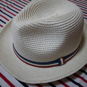 【送料無料】★CONNECT★コネクト ハット 帽子★オフホワイト★トリコロールライン★サイズ調整アジャスターテープ付き