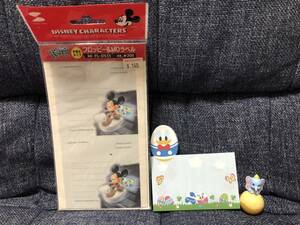 非売品 未使用 ミッキーマウス フロッピー&MOラベル ドナルドダック 2012 TDL イースター メモ帳 ダンボ おきあがりこぼし ディズニー