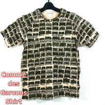 【良品】コムデギャルソンシャツ　電車柄Ｔシャツ　COMME des GARCONS Shirt　サイズＳ_画像1