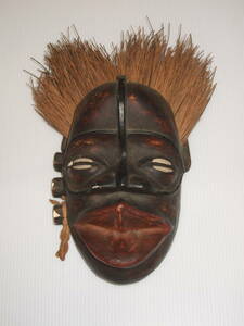 アフリカ 仮面 面　マスク お面 africa 木彫り 木製 ダン族？ 