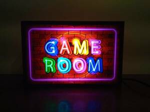 ゲーム ゲームセンター ゲームルーム ゲーム部屋 アメリカン ミニチュア 照明 看板 玩具 置物 雑貨 LEDライトBOXミニ 電飾看板 電光看板