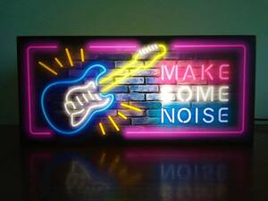 アメリカン ギター ストラト ライブ カフェ バー ミュージック サイン ミニチュア 看板 置物 雑貨 make some noise LED2wayライトBOX