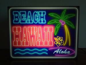 【オーダー無料】ハワイ トロピカル ビーチ アロハ ハワイアン ヤシの木 サーフィン サイン 看板 置物 雑貨 ライトBOX 電飾看板 電光看板