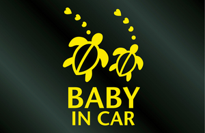 ハワイアン 『BABY IN CAR』ホヌ ウミガメ ステッカー CHILD KIDS