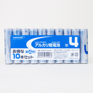 同梱可能 単4アルカリ乾電池 単四乾電池 HIDISC 10本組ｘ１パック