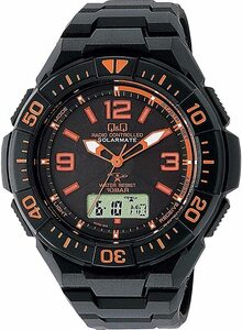 同梱可能 腕時計 シチズン 電波ソーラー クロノグラフ 10気圧防水 メンズ MD06-315 ブラック × オレンジ/3486