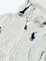 新品　RALPH LAUREN （ラルフローレン）　ジップアップパーカー　セーター　ニット　グレー　男女兼用　サイズ３month　６０㎝_画像4