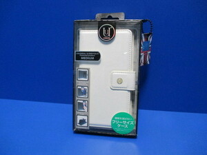 在庫処分 UUNIQUE LONDON iPhone8 iPhone7 iPhone6 6s（4.7インチ）手帳型ケース ホワイト PUレザー スライド式ケースＭサイズ ポケット付