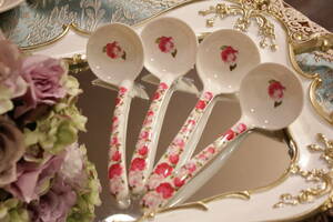 MR-SO2-6* conditions attaching free shipping . have!*melamin* soup spoon 4 pcs set * approximately 16.* pin Crows * light weight * robust * rose pattern * stylish * kitchen articles 