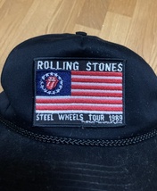 デッドストック 当時物 VINTAGE 1989 rollring stones steel wheels tour スナップバック キャップ ヴィンテージ 未使用品_画像2