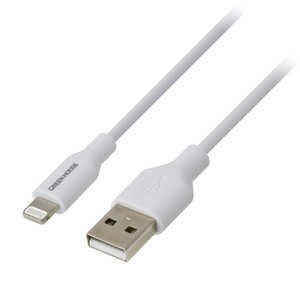 送料無料 ライトニングケーブル USB Type-A to Lightningケーブル グリーンハウス ２メートル ホワイト GH-ALTUG200-WH/4778ｘ１本