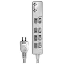 送料無料 節電タップ USB2ポート付 4個口+2USBポート HIDISC コンセント延長コード HDUTC4U2WH/0432_画像3